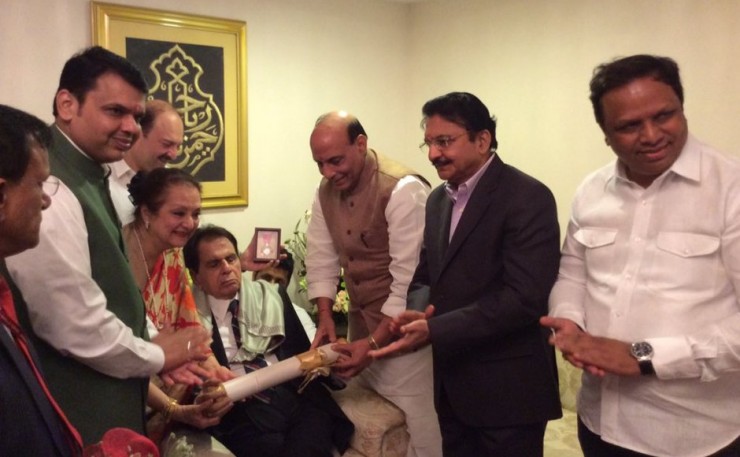 Dilip Kumar presented with Padma Vibhushan award by Union Home Minister Rajnath Singh