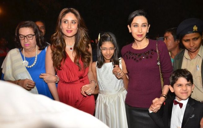 Kareena at midnight mass with her sister and mother