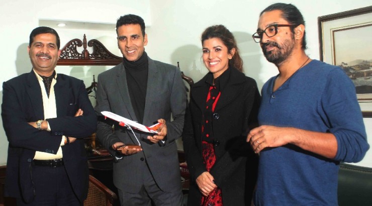 Akshay Kumar, Nimrat Kaur at Air India office