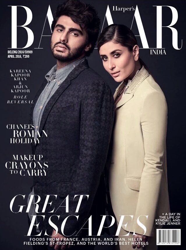 Arjun and Kareena Kapoor on Harper's Bazaar Magazine Cover