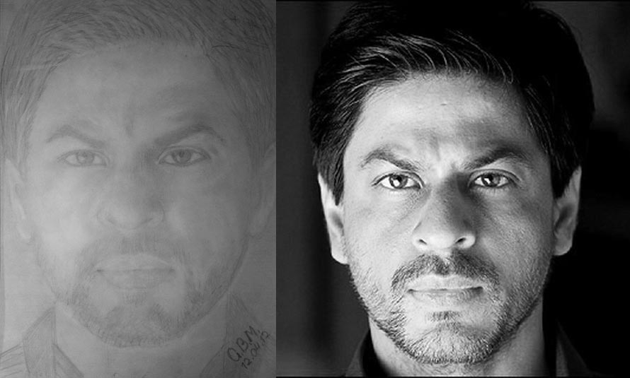 Shahrukh Khan (SRK) sketch - Artwork by Vaishali Chavan - Art - Spenowr